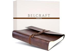 Belcraft Tivoli Album Photo en Cuir recyclé, de Fabrication Artisanale Italienne, A4 (23x30 cm) Brun