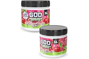 GROWERS OWN GOD 1 Litre Odour Neutraliser Gel – Cherry Bomb Scent. Fast Acting & Long Lasting Air Freshener. Extra Strong Formula. Eliminates Tough Odours in Kitchens, Garages, Utility Rooms & More (2 Pack)
