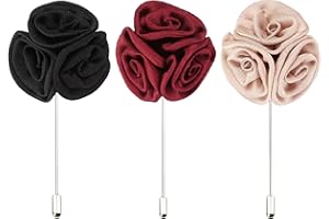 DRAGONX2 Pin Solapa Con Flor Rose Alfiler De Solapa Flor Traje De Hombre Ramillete De Boda 3 Colores Diferentes De Broches De Rosas,Adecuados Para Bodas,Celebraciones,Fiestas,Fiestas Nocturnas,Etc.