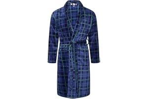 Adore Home Mens Soft Warm Flannel Fleece Bathrobe Dressing Gown Shawl Collar