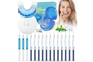 CELAKEETY Teeth Whitening Kit, Teeth Whitening Kit with LED Light - Teeth Whitening Kits Teeth Whitener, Including Mouth Tray, 12 Teeth Whitening Gels, 3 Desensitizing Gels and Storage Case