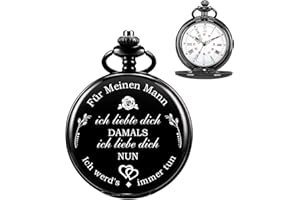 ManChDa Taschenuhr für Ehemann, Taschenuhren mit Kette für Herren, Geschenk zum Jahrestag, Valentinstag, schönes Geschenk für Familie