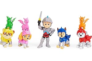 Paw Patrol, Confezione Regalo Rescue Knights, Personaggio di Ryder, 4 Cuccioli e 3 Mini Draghi Inclusi, Giochi Bambini dai 3 Anni in su