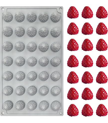 Moule En Silicone En Forme De Framboise - 6 Cavités, Pour Chocolats, Mousses, Gelées - Qualité Alimentaire, Réutilisable, Facile à Démouler Moule Chocolat 6 Cavités Réutilisable
