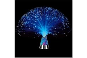 MH Trading Colour Changing Fibre Optic Crystal Lamp - 13.5" Mood Lamp for Bedroom & Living Room Battery Powered