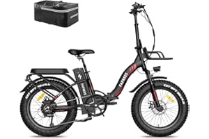 Fafrees Bici Elettrica Pieghevole Uomo Donna, 48V 22.5Ah Bicicletta Elettrica 100-120KM, 4.0" Fat Bike Ebike, 7 Velocità, Carico 150KG, Ufficiale F20 Max 2024 Nuovo