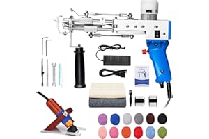 ZOWWFAST Tufting Gun Set mit Teppich Trimmer & Garn & Tufting Tuch, Teppich Tufting Pistolen Set für High-Speed Weben von Teppichen, Tufting Machine Kit DIY Tools -Blau