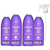 Method All Purpose Cleaner Spray, Cuts Grease and Grime, Surface Cleaner, French Lavender Scent, Pack of 4, 4x 828ml
