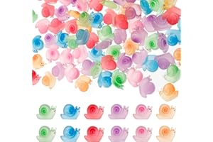 Deuson 100pcs Luminöses Harz Schnecken Miniaturen Mini Harzschnecken leuchten in der dunklen Schnecke Figur Mini Harz Schnecken Figuren Leuchtende Miniaturschneckenfiguren Dekorative Schneckenschmuck