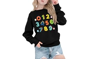tiorhooe Number Day Jumper Kids Math Sweatshirt Funny Numbers Long Sleeve Pullover 4-9 Years