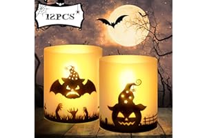 LOHAME 12pz Portacandele per Halloween Portacandela Antivento Zucca di Portacandele Pipistrello di Portacandele Decorazione per Halloween-Per Decorazioni di Halloween Tavolo Festa Regalo