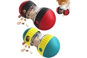 WDAFLG Jouet Interactif Chien Pack de 2, Jeu Chien Occupation, sans BPA, Consomme l'énergie de Votre Animal, Jouet Distributeur Croquettes Chien, Adapté aux Chiens et Chats (Rouge et Vert)