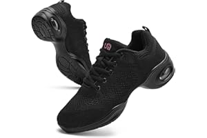 Tlone Dance Shoes for Women Jazz Shoes Women Dance Sneakers Breathable Air Cushion Split Sole Walking Dance Shoes Platform Shoe