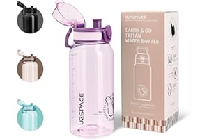 UZSPACE Trinkflasche Kinder 600ml, Sport Trinkflasche Auslaufsicher mit Einhandbedienung, Kohlensäure Geeignet, Spülmaschinenfest, Wasserflasche für Schule Outdoor Mädchen Jungen, Lila