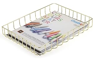 BTSKY Wielofunkcyjna taca na dokumenty A4, druciana taca na biurko, organizer, elegancki rozmiar liter, na dokumenty, czasopisma, dokumenty, kosz do przechowywania, organizer, do biura, kosmetyków,