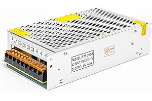 BTF-LIGHTING Switching Converter AC 110V-220V to DC 5V40A 200W Power Adapter Driver Converter for LED Strip Light CCTV Radio Computer Project