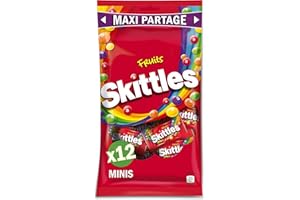 SKITTLES - Bonbons enrobés Vegan goût Fruits - Ananas et autres saveurs - Grand paquet à partager pour Halloween - (1 x 312g)