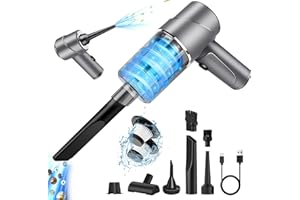 AGARELE Handstaubsauger 12000Pa Auto Staubsauger USB-C Wiederaufladbarer Akku Handstaubsauger Kabellos 4 in 1 Mini Staubsauger für den Auto, Haus, Küche Grau