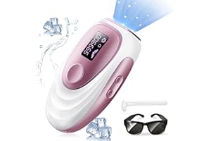 MXTRIF AMINZER Épilateur Lumière Pulsée de Glace, Épilateur Laser Definitive avec 999,900 Flashes, 2 Modes et 5 Niveaux D'énergie IPL Épilateur pour Femme et Homme, Visage, Corps, Bikini, Aisselles