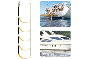 V·COLOKISHI 5 Step Rope Ladder for Boat, Portable Fishing Boarding Rope Ladder, Outdoor Climbing Ladders, Swim Ladder for Pontoon, Sailboat, Kayak, Motorboat, Canoeing, Inflatable Boat