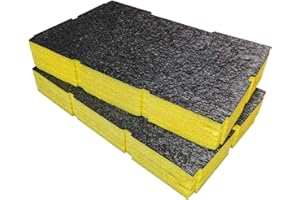 Shadow Foam Inserts de boîte à outils ToughSystem 2.0 pour DeWalt Jaune / 50 mm - 2 Compartiments - Résistant à l'eau et aux produits chimiques courants - Facile à nettoyer - 100 % recyclable