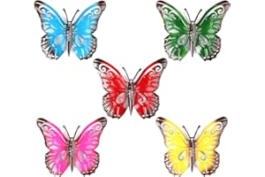 BCBF 5 PCS decorative da parete in metallo motivo farfalle decorazione per esterni per recinzioni farfalle decorative farfalle decorative da giardino decorazioni da giardino in metallo