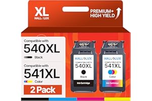 HALLOLUX Cartouche Encre 540 et 541 XL Compatible pour Cartouche Canon 540 541541XL Compatibles pour PIXMA TS5150 TS5150 TS5100 MG3650s MG3650 MG3600 MG3550 MX395 MX475 MX535 541XL Couleur 540XL Noire