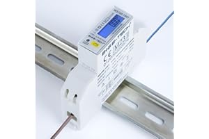 B+G E-TECH Compteur d'électricité [WS100] Compteur d'alimentation numérique bidirectionnel monophasé pour rail DIN (1TE) avec LCD et RS485 ou 2 x S0, 100 A direct (type 1943 (MID 2022))