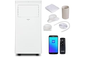 MEDION Smart Climatiseur Mobile P1002 (10000 BTU, 3-en-1, Refroidir, Déshumidification, Ventilation, jusqu'à 34m², kit de joint de fenêtre, mode sommeil, contrôle Wifi, Télécommande, Écran, MD 37733)