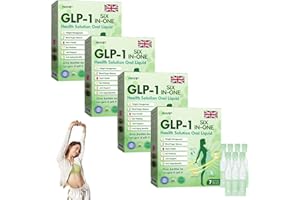 JILEON HHVB GLP-1 Six-in-One Health Solution Oral Liquid, Advanced GLP-1 Oral Liquid, GLP1 Multi-Action Drops, Natural Herbal HHVB GLP1 Six in One Oral Solution is Suitable for All Men and Women (4 Pack)