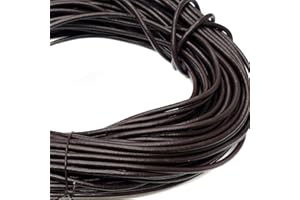 ESNADO Lederschnur Rund 5 mm. Braun 1 m - Länge/Farbe: wählbar