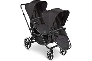 ABC Design Geschwisterkinderwagen Zoom - Zwillings- & Geschwisterwagen - inkl. 2x Buggy Sportsitz - Radfederung & höhenverstellbarer Schieber (ink)