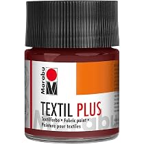 Marabu 17150005046 - Textil Plus Marrone Medio, 50 ml, Colore per Tessuti Scuri, Adatto per Pittura su Tessuto e Stampa su Tessuto, Lavabile Fino a 40 °C Dopo Il Fissaggio