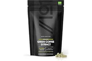 ALPHA01 Organic Green Coffee Bean Extract 13,500mg - Rich Source of Chlorogenic Acid - 270mg Caffeine Per Serving - Potent Coffea Arabica Bean Extract - Halal, 90 Vegan Capsules