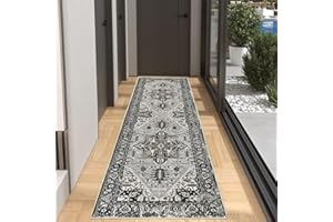 LMAZG Runner Rug, 60x180cm Washable Rug Runners for Hallways, Non Slip Vintage Kitchen Runner Rug Ultra, Soft Non Slip Runner Rug Carpet for Bedroom, Kitchen, Laundry, Entrance