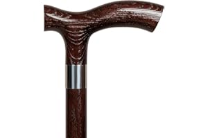 ‎DR WATSON Dr. Watson Classic Fritz Walking Stick – Handcrafted Ash Wood Cane with Polished Stainless Steel Collar