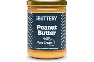 The Buttery – Peanut Butter Pure Cream/Crema de Cacahuete Suave, 100% Cacahuete Alto Oleico Saludable, Sin Aceite de Palma ni Azúcares Añadidos ni Gluten, Fuente de Proteína, Apto Veganos - 800g