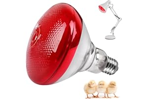 BORDEAG Lampada Infrarossi Riscaldante da 150 W per Pollai e Animali, Lampada Termostatica