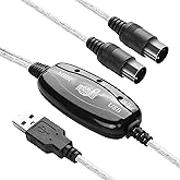 YAODHAOD USB to MIDI Cable Converter 2 in 1 PC to Synthesizer Music Studio Keyboard Interface Wire Plug,5 Pin MIDI to USB for