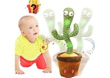Dancing, Singing and Shaking Cactus Plush Toy- Repeat Whatever You Said, With 120 English Songs for Kids (No Batteries)