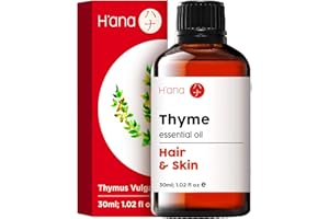 H'ANA H’ana Ätherisches Thymianöl für das Haarwachstum – 100% reines Thymianöl in therapeutischer Qualität für die Haut – Ätherisches Thymianöl gegen Schnarchen & Diffusor (30 ml)