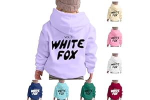 GENERIC White Fox Letter Print Kids Hoodie Sweatshirt for Boys and Girls Unisex Warm Long Sleeve Casual Wear Winter 90-160cm 2-13 Years Pullover Hoodie Sportswear Autumn Winter Activewear