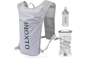INOXTO Zaino da Corsa 5L - Leggero Zaino Idratazione con Strisce Riflettenti,Rete Traspirante per Outdoor, Maratona, Ciclismo, Alpinismo, Uomoe Donna