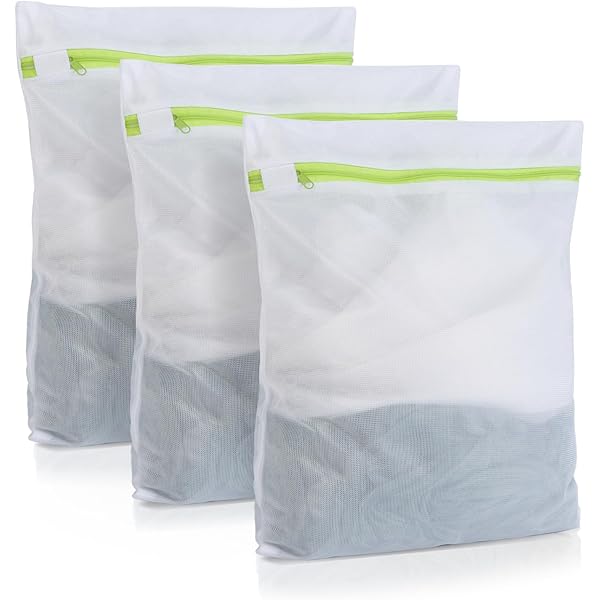 Filets De Lavage Machine - Lot De 3 Tailles (30x40, 40x50, 50x60 Cm) Avec Fermeture Éclair - Protège Linges Délicats, Sous-vêtements