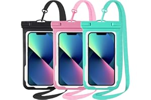 Razobws 3-Pack Waterproof Phone Pouch, IPX8 Travel Essentials Holiday Accessories, Water Proof Phone Case for Swimming Vacation Beach Kayak, Dry Bag for Galaxy iPhone 15 14 13 12 11 Plus Pro Max