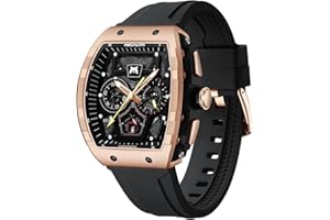 MEGALITH Orologio Uomo Militare Grande Sport Orologi da Polso Cronografo Impermeabile Orologio Uomo Moda Analogico Quarzo Quadrato Quadrante Disegno Gomma Luminosi Calendario Regali Eleganti per Uomo