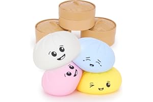 Toyland® Bao Dumpling Squishy Sensory Toy with Plastic Steam Container - Squeeze Toys for Kids - 1 Random Selected - Ages 3+
