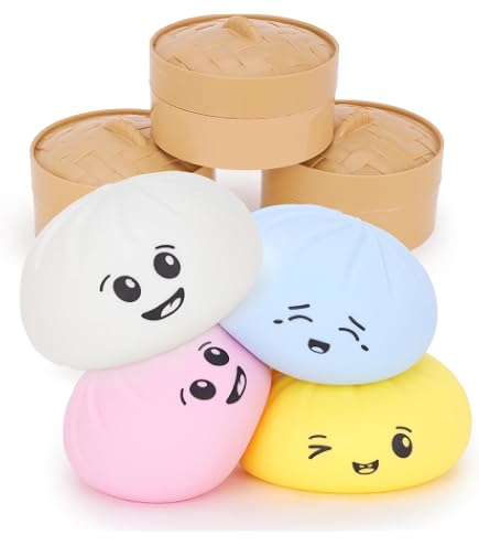 Glitter Dumpling Squishy Géant – Balle Anti-stress Ravioli Avec Boîte Vapeur, Retour Lent, Pailleté, Cadeau Sensoriel