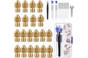 XINKYD 20 boquillas de 0,4 mm, 0,2 mm, 0,6 mm, boquillas para impresora 3D, boquillas de latón para Ender 3 V2/Ender 3/Ender 3 Pro/Ender 3 Max/Ender 3 S1/Ender 3 Neo/Ender 5 Pro/Ender 5 Plus/CR 10 Series…