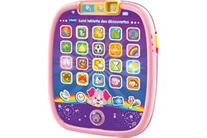 VTech - Lumi Tablette des Découvertes Rose, Tablette Tactile Bébé avec Écran Lumineux et 25 Touches Interactives, Jeu d'Éveil Musical, Jouet Éducatif, Cadeau Bébé Dès 9 Mois - Contenu en Français